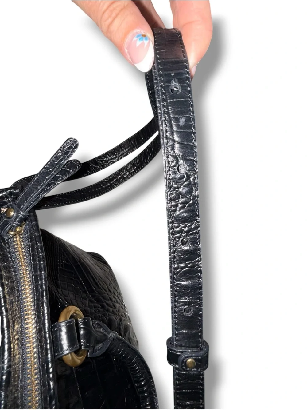 BRAHMIN – Mini Asher Satchel – Black Melbourne